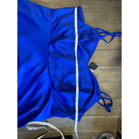 Torrid electric blue strappy peplum tank top - Picture 5 of 6